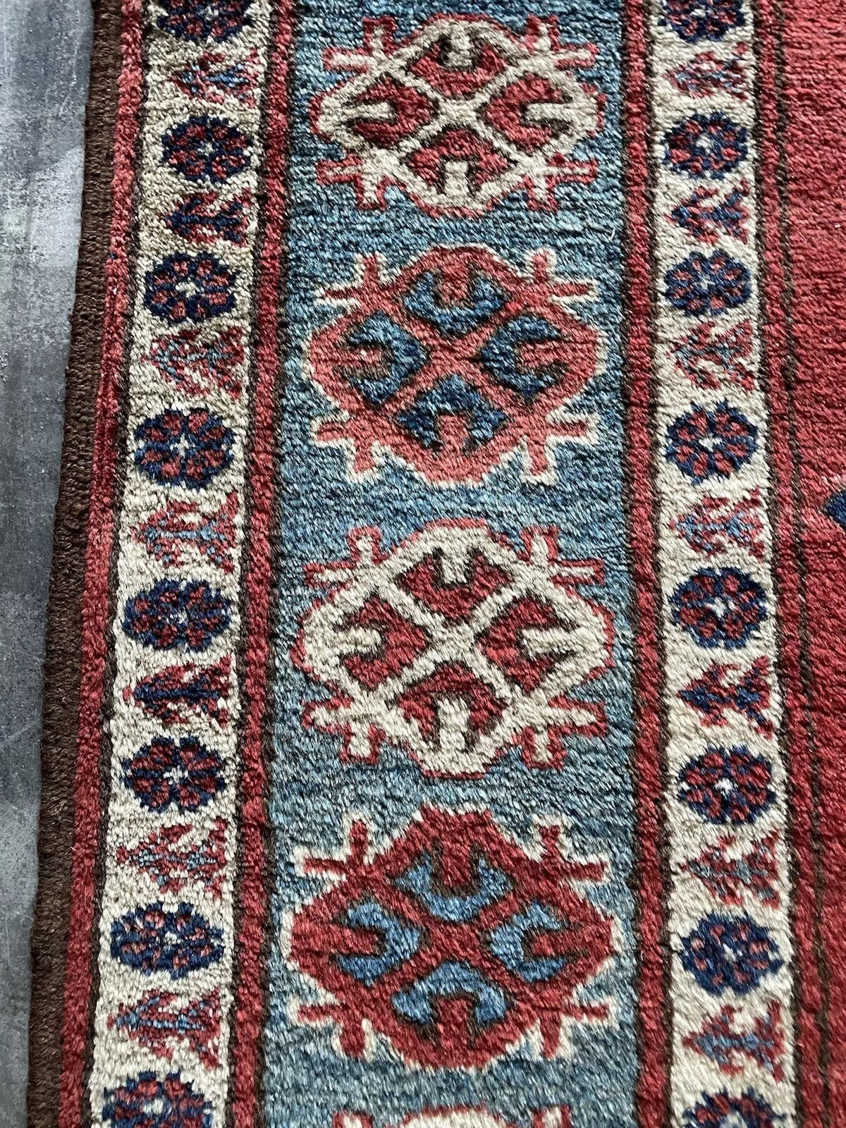 Vintage Caucasian Kazak rug — ideal for rustic or modern decor
