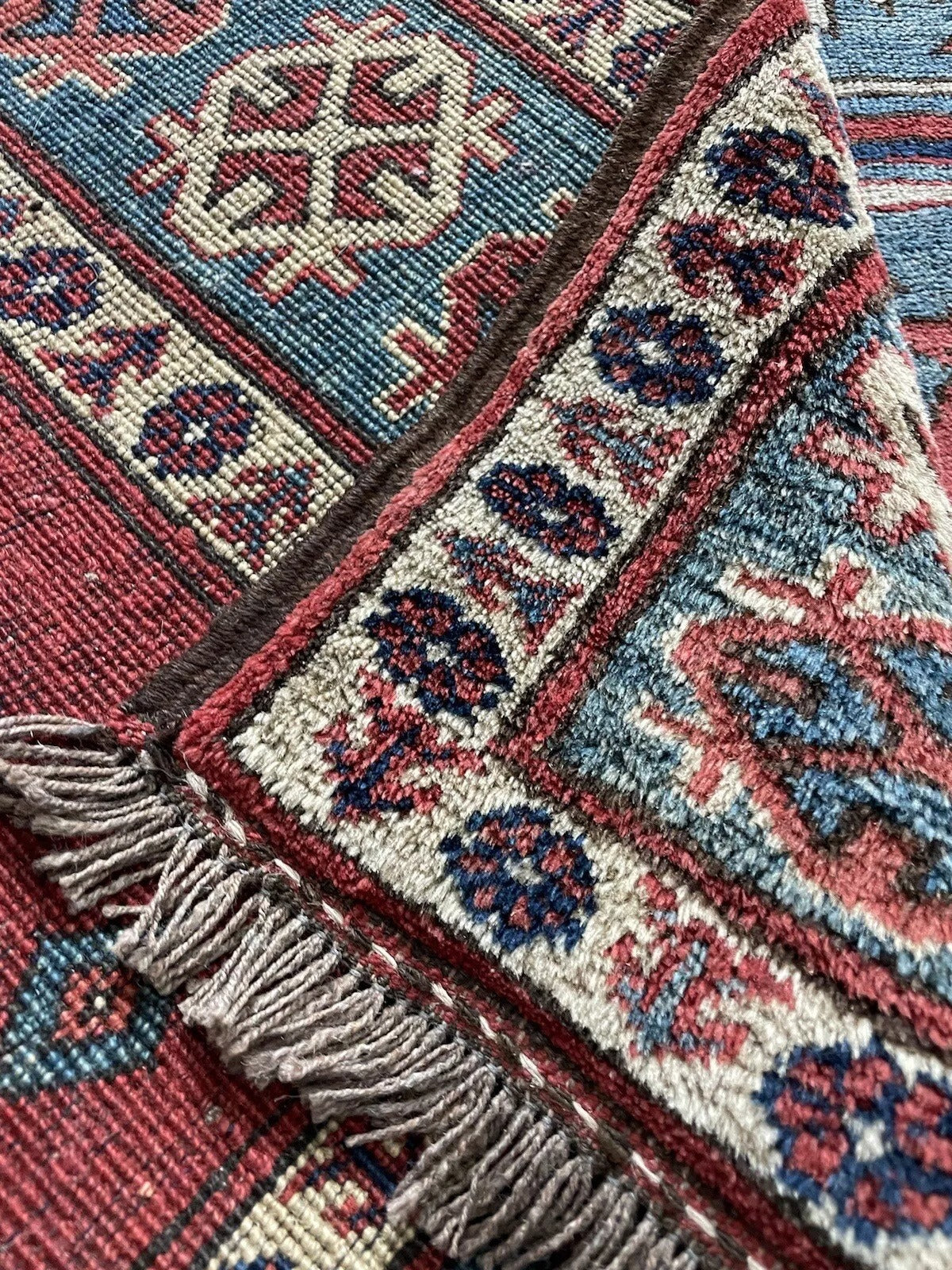 Traditional Kazak rug from the 1970s — rich in history

