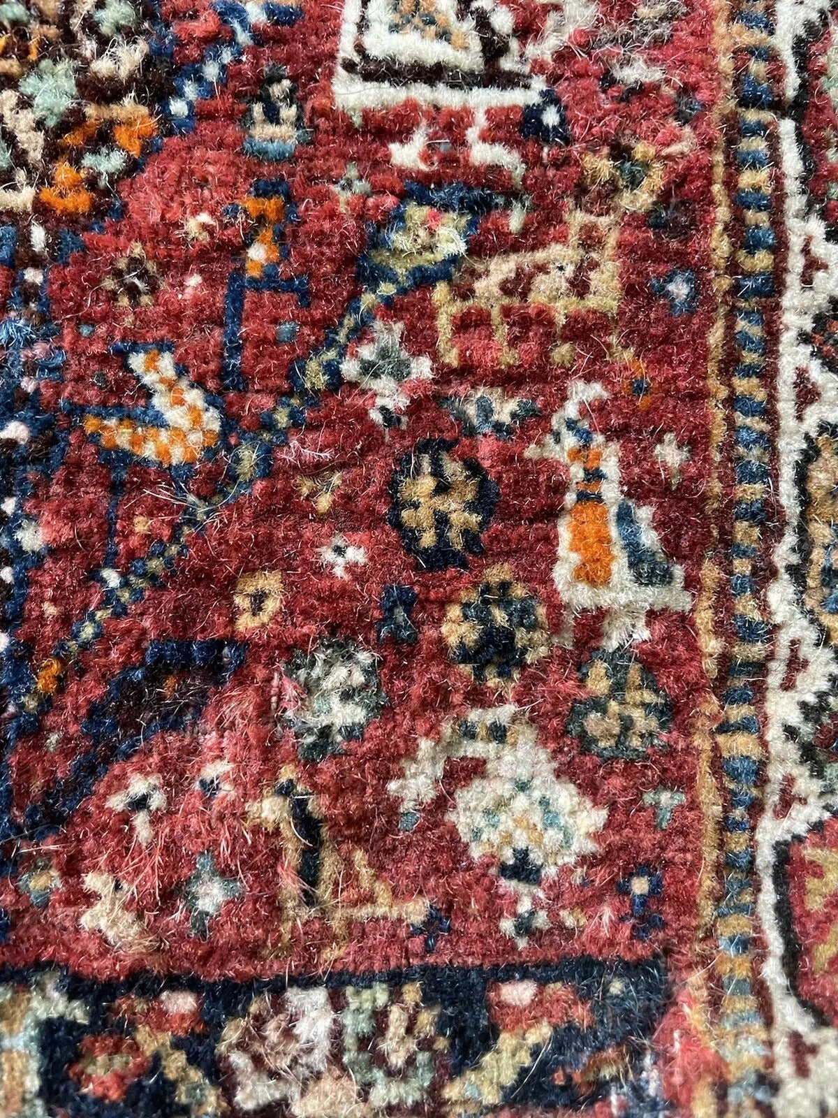Antique Gashkai wool rug, handmade circa 1880s
