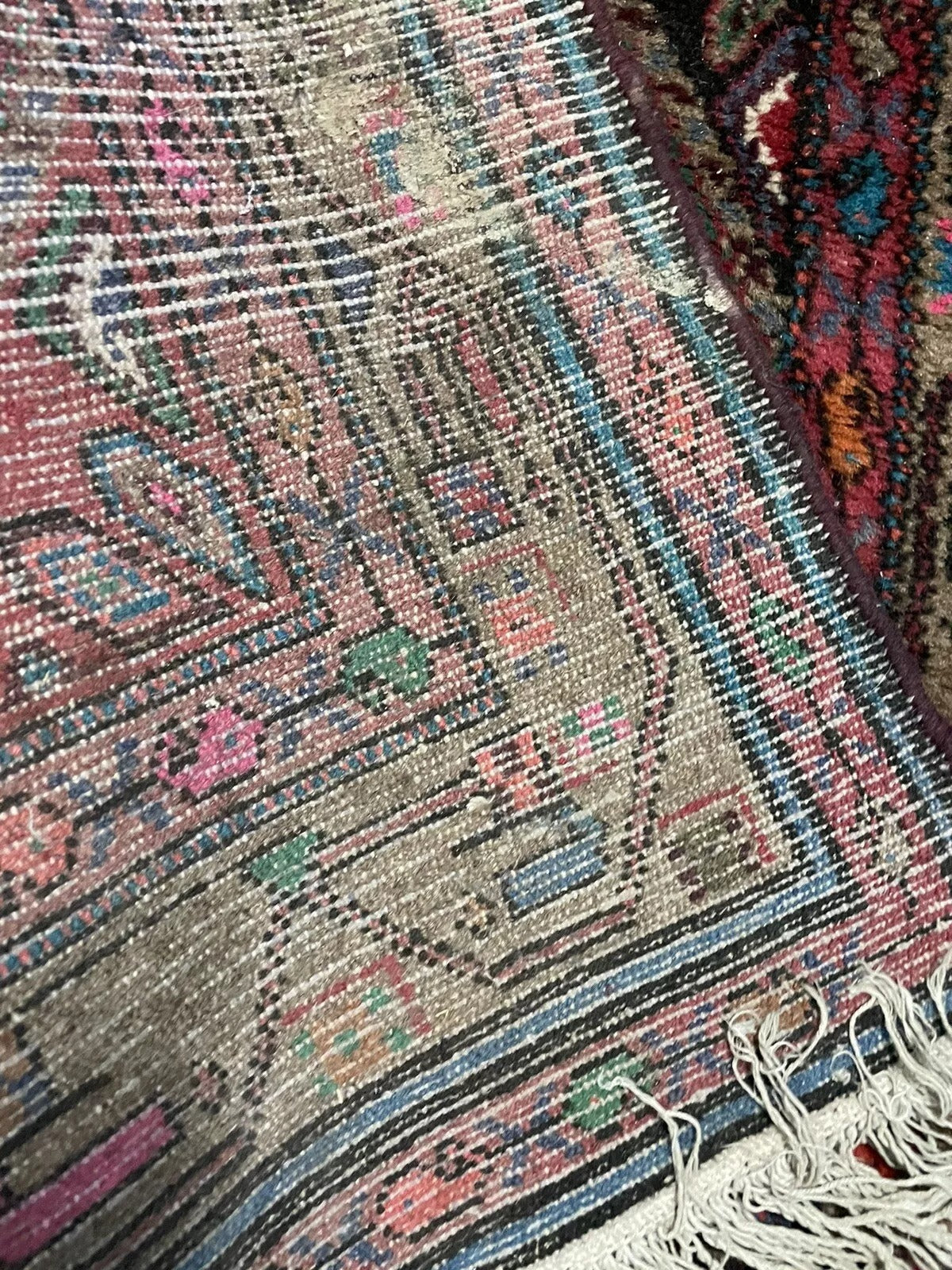 Wool runner rug from the 1970s with classic Persian craftsmanship
