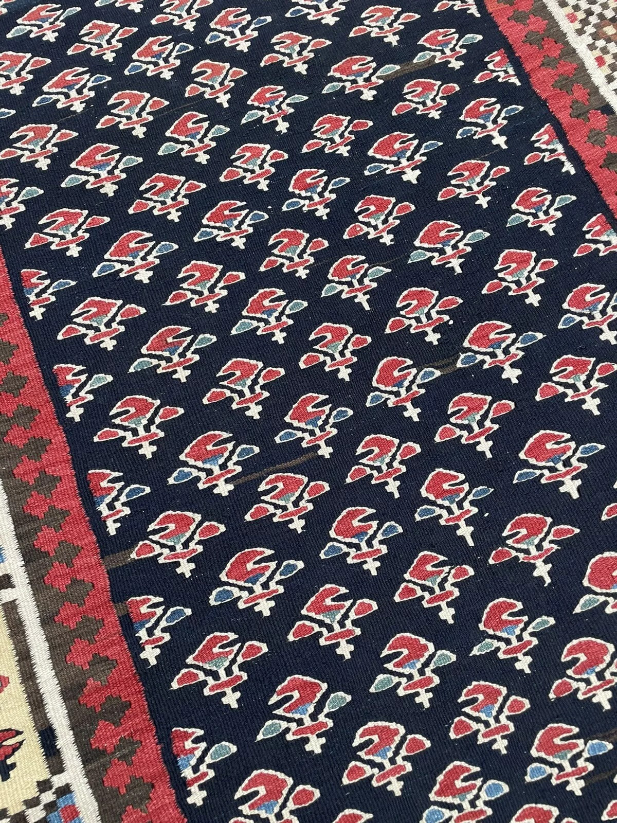 Bohemian-style Gashkai runner with rich, earthy tones
