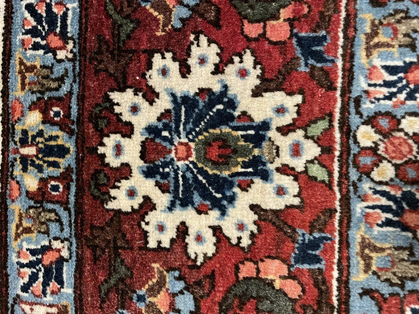 Central pattern of antique Malayer wool rug

