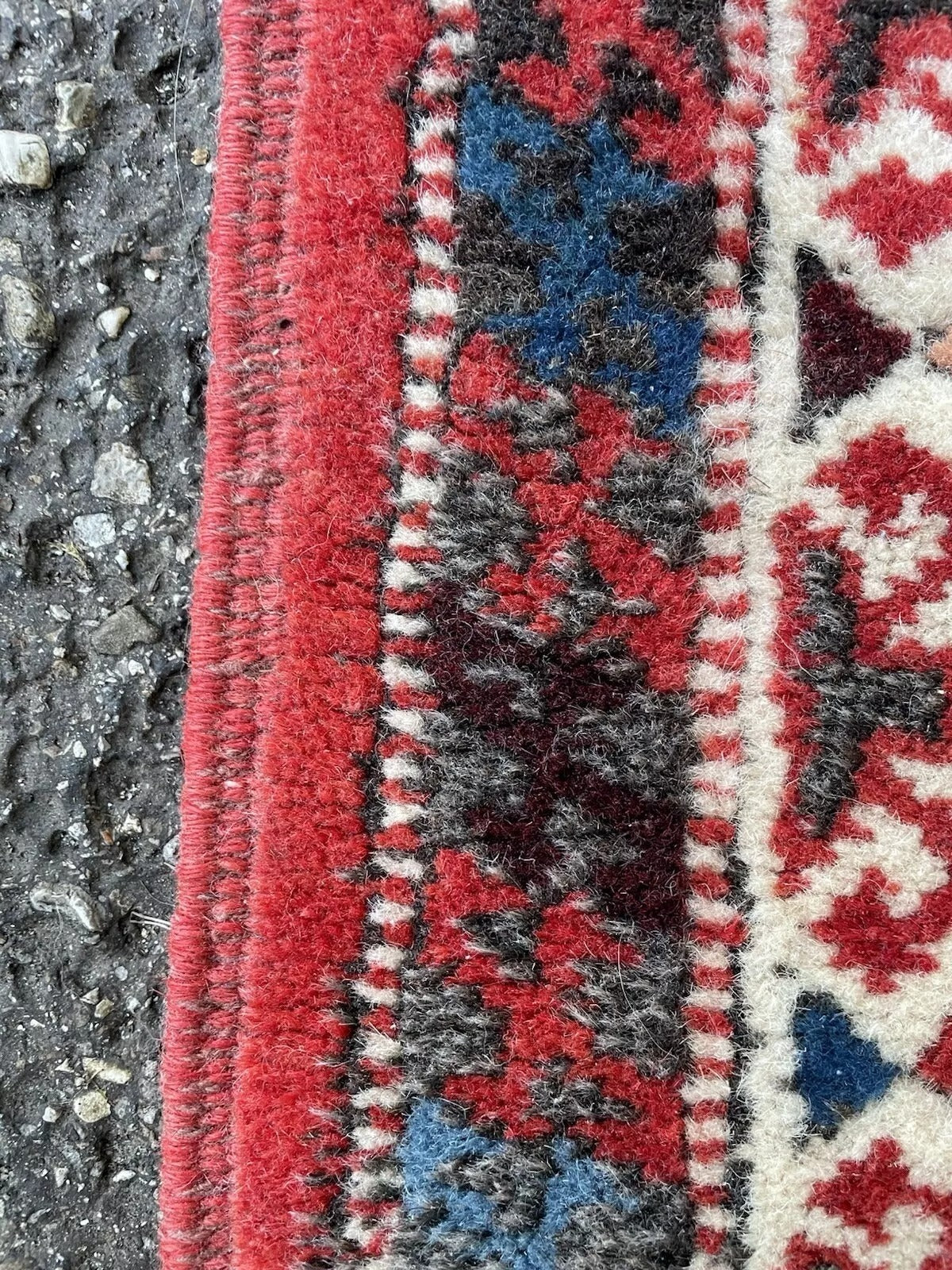 Close detail of wool texture and knot structure

