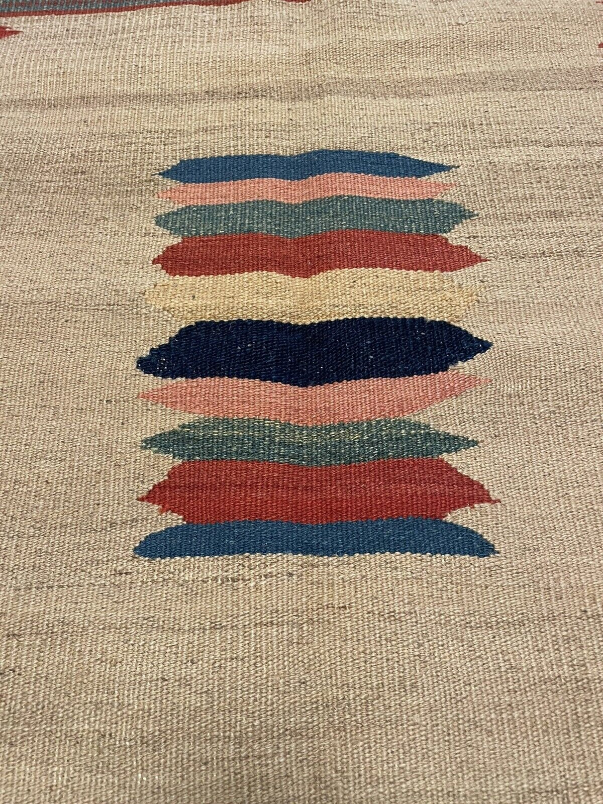 Aged color texture and softened tones in kilim

