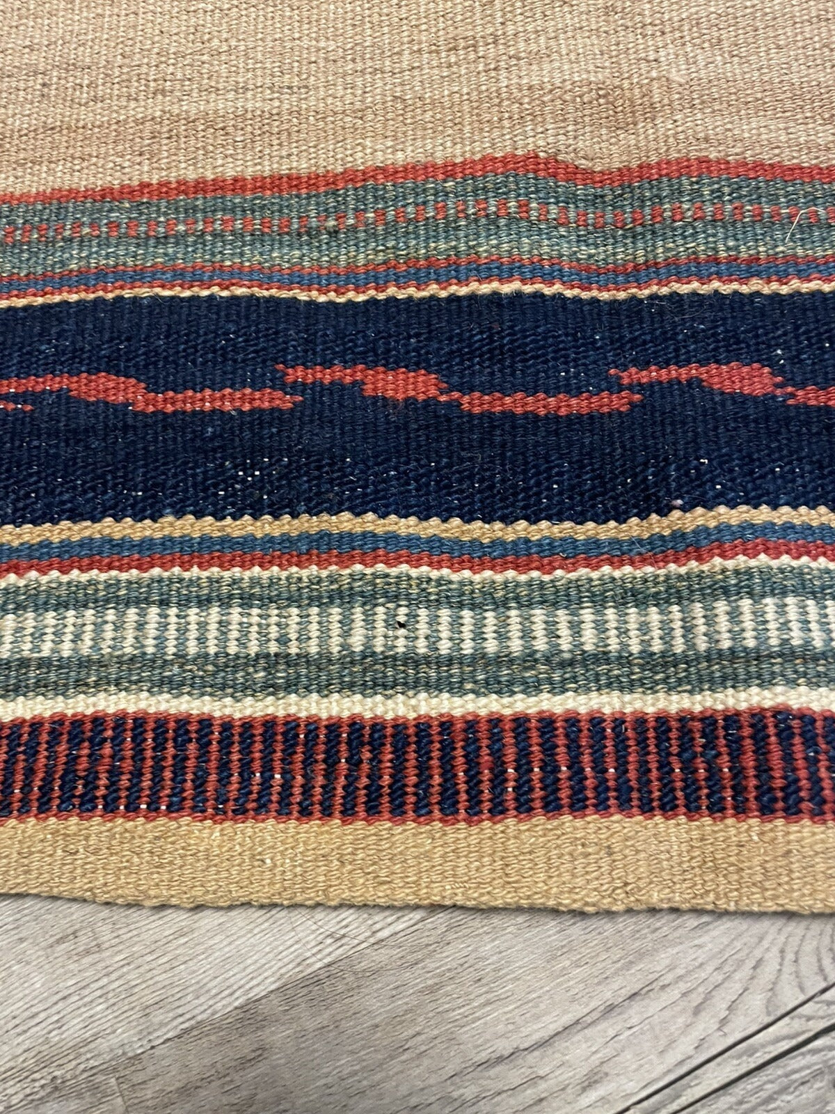 Nomadic geometric design on antique kilim

