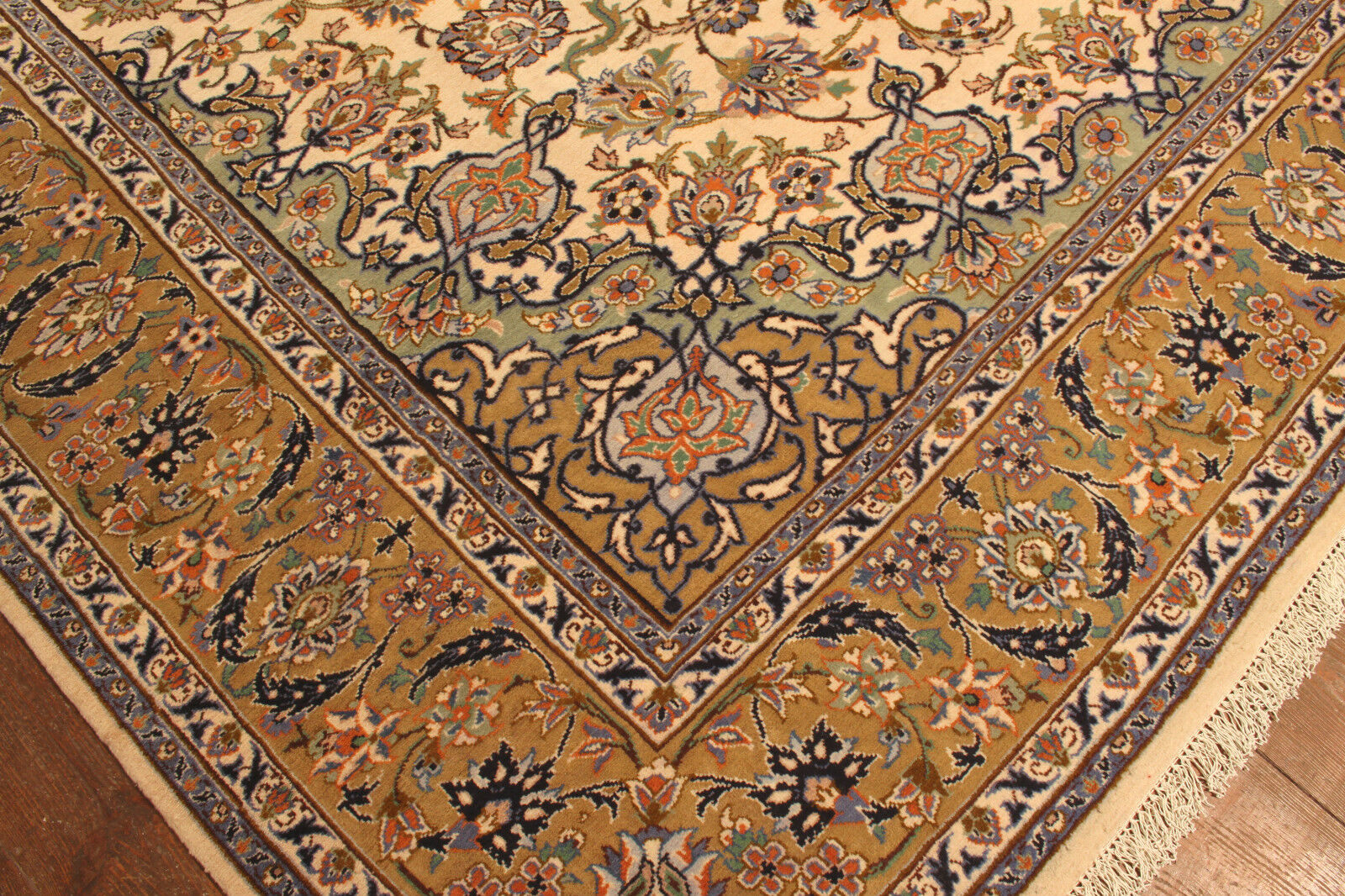 Back view of the Handmade Contemporary Persian Isfahan Rug showcasing craftsmanship