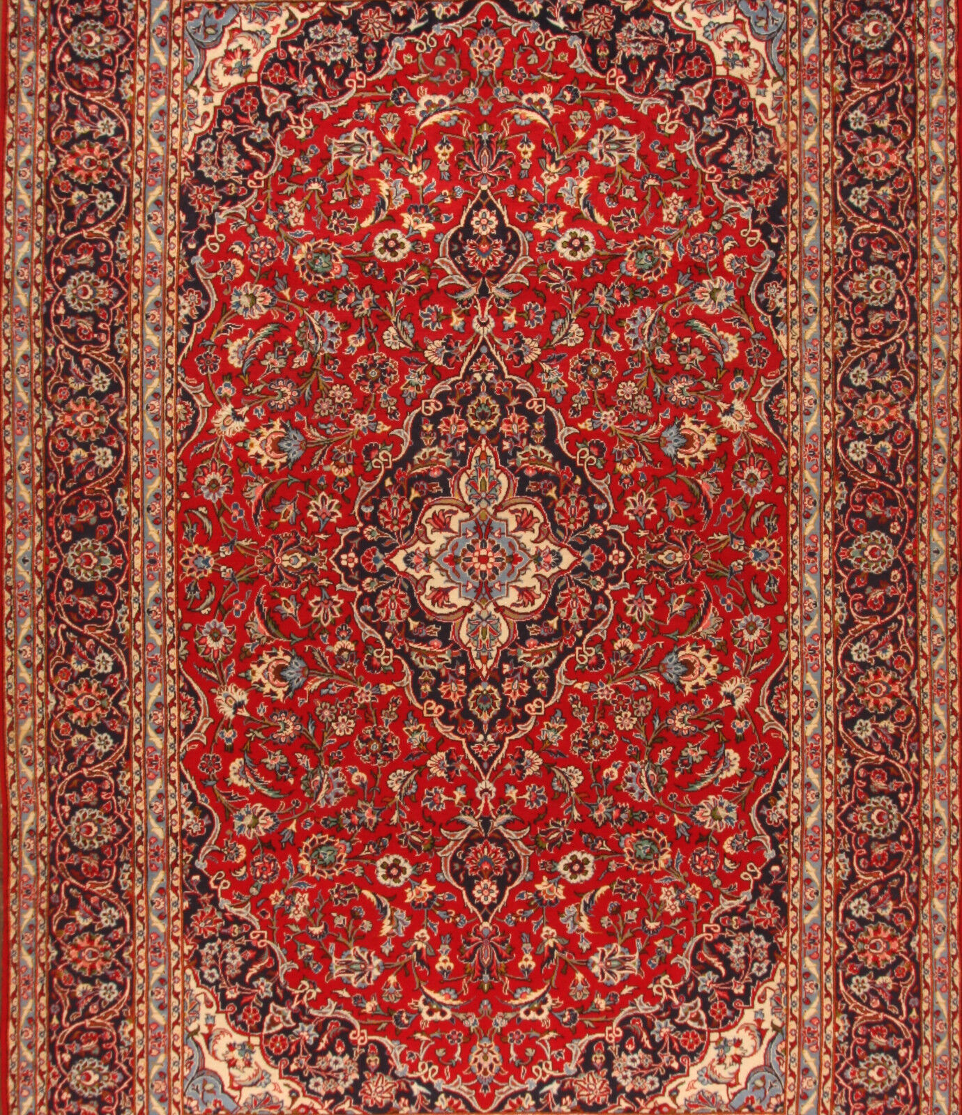 Detailed shot of the wool material used in the Handmade Vintage Persian Style Kashan Rug