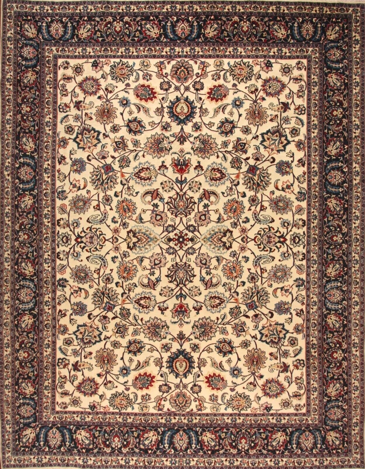 Handmade Contemporary Persian Style Tabriz Rug in a luxurious living room setting
