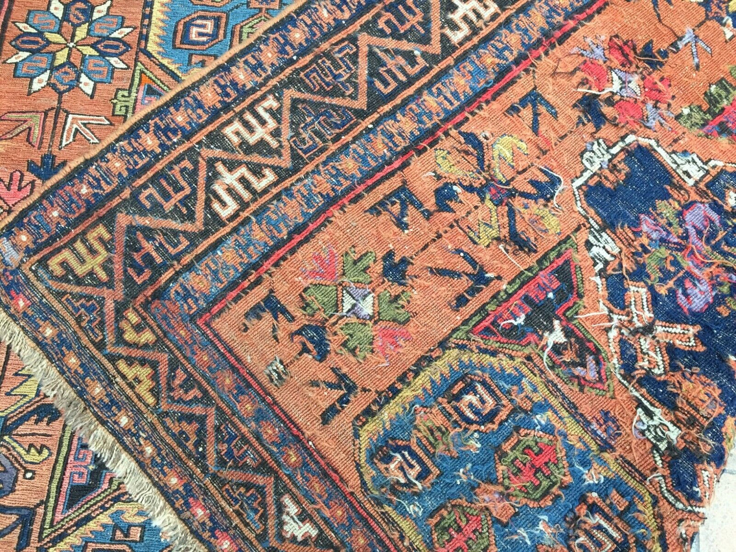 Back view of the rug highlighting its construction and dimensions