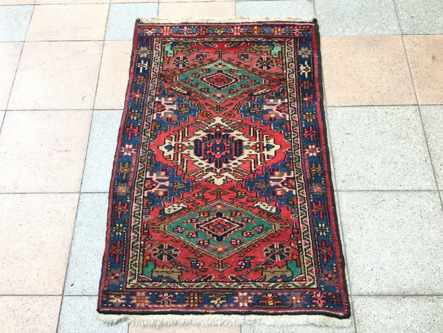 Good Condition Reflecting Quality and Care of Handmade Vintage Hamadan Rug - 1960s