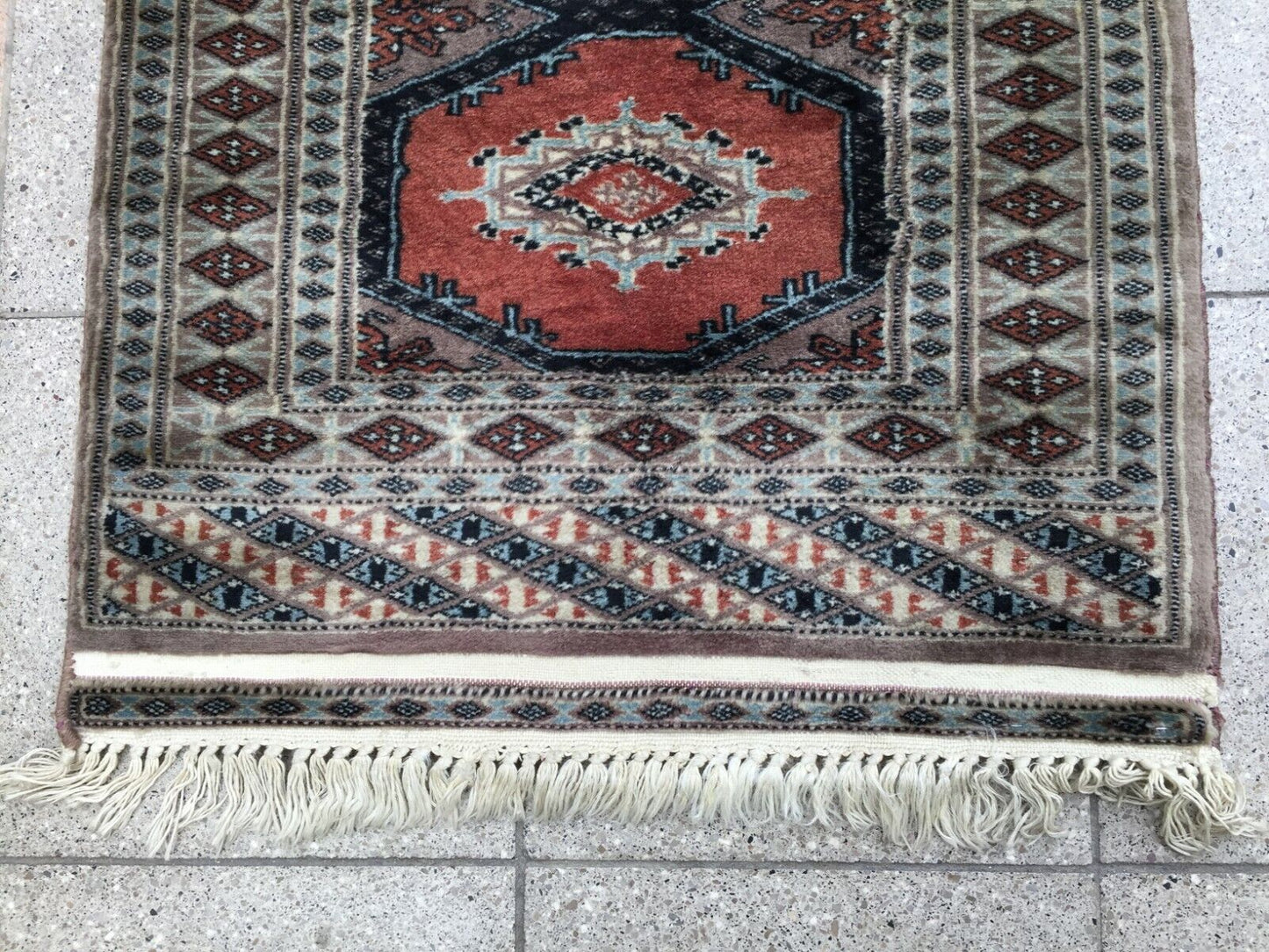 Rich Red Base Color Creating Warm Backdrop on Vintage Uzbek Bukhara Rug - 1960s