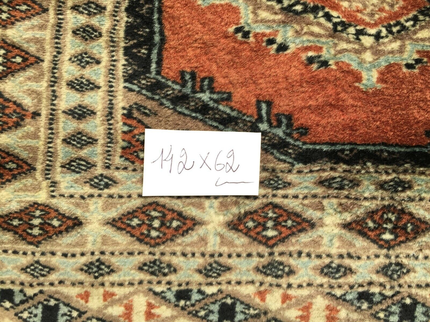 Good Condition Reflecting Quality and Care of Handmade Vintage Bukhara Rug - 1960s
