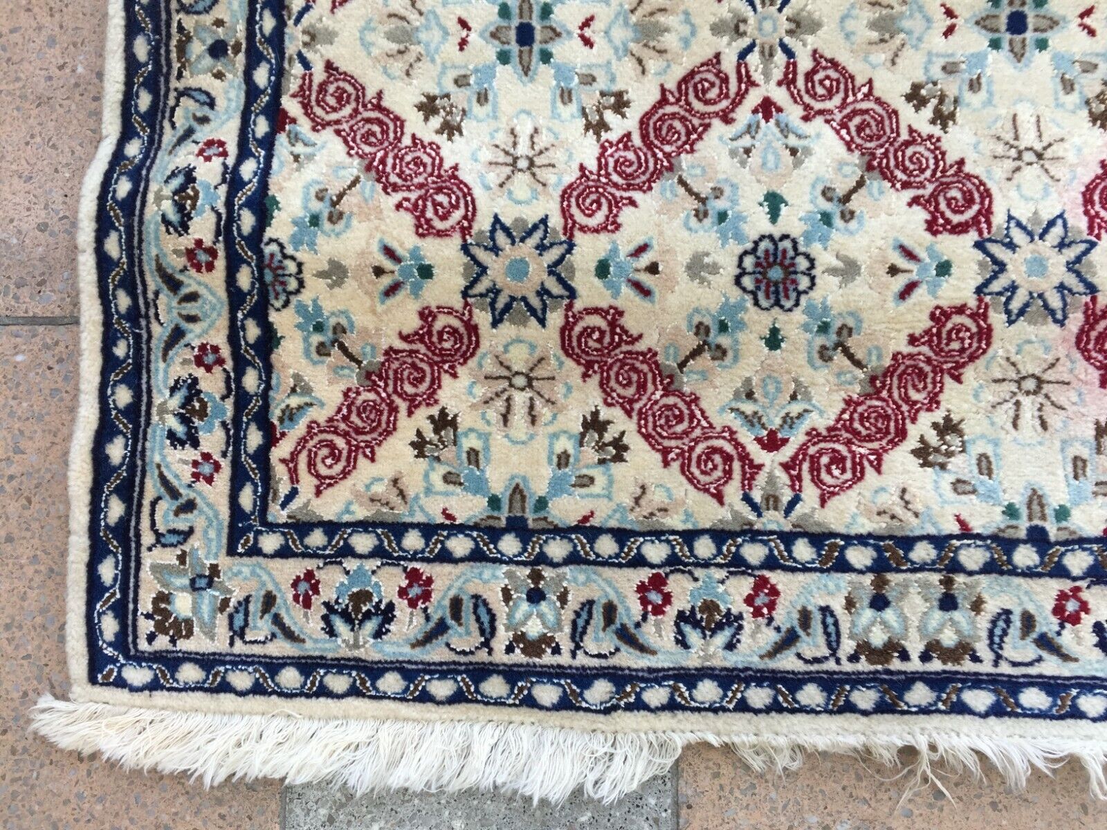 Good Condition Reflecting Quality and Care of Handmade Vintage Nain Rug - 1960s