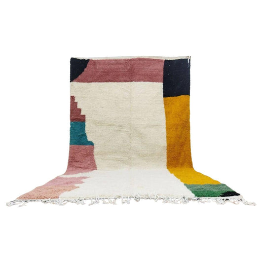 Full view Moroccan Berber rug 190x300 cm with abstract shapes

