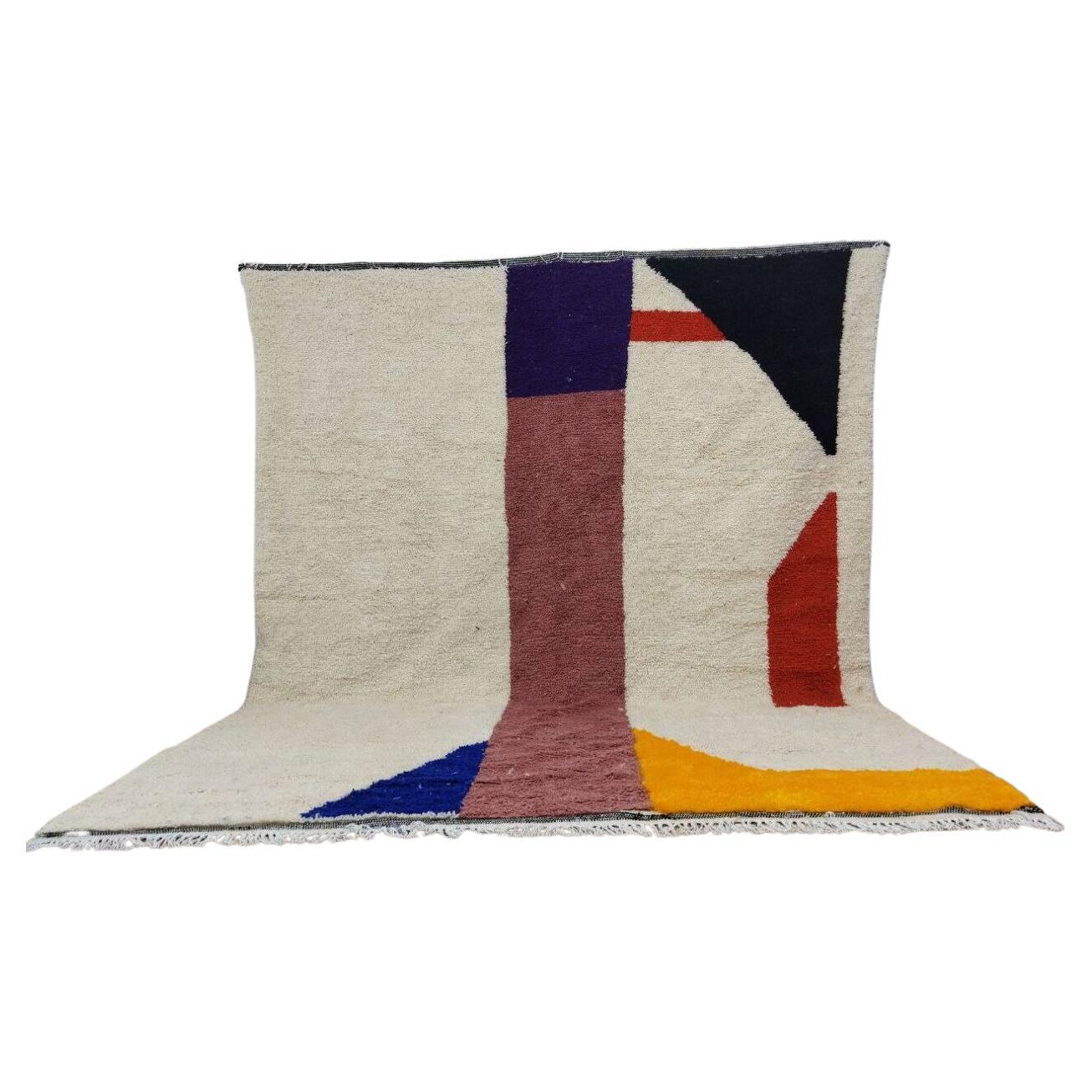 Full view Moroccan Berber rug 257×304 cm with abstract shapes


