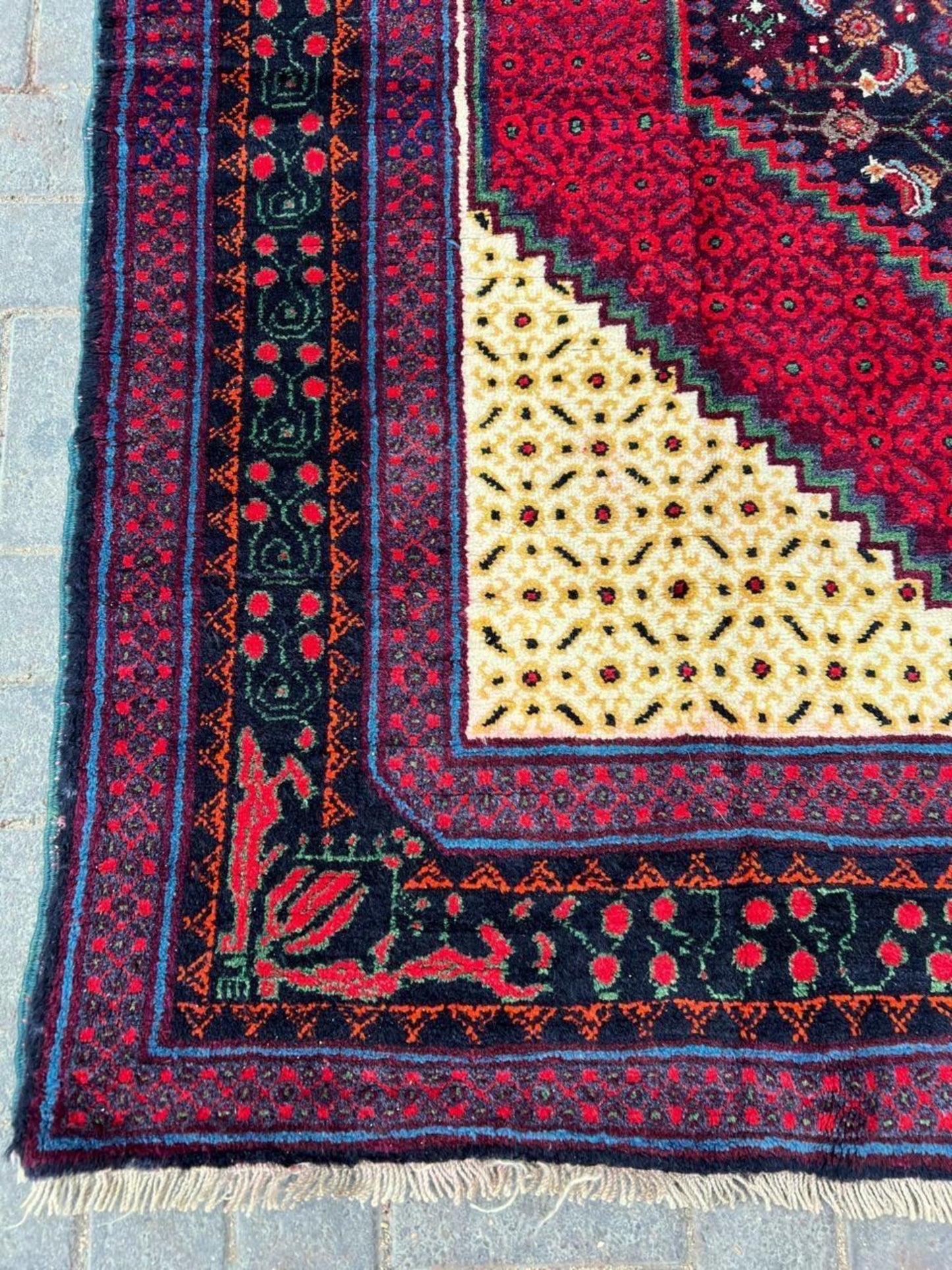 Close-up of intricate geometric and floral elements

