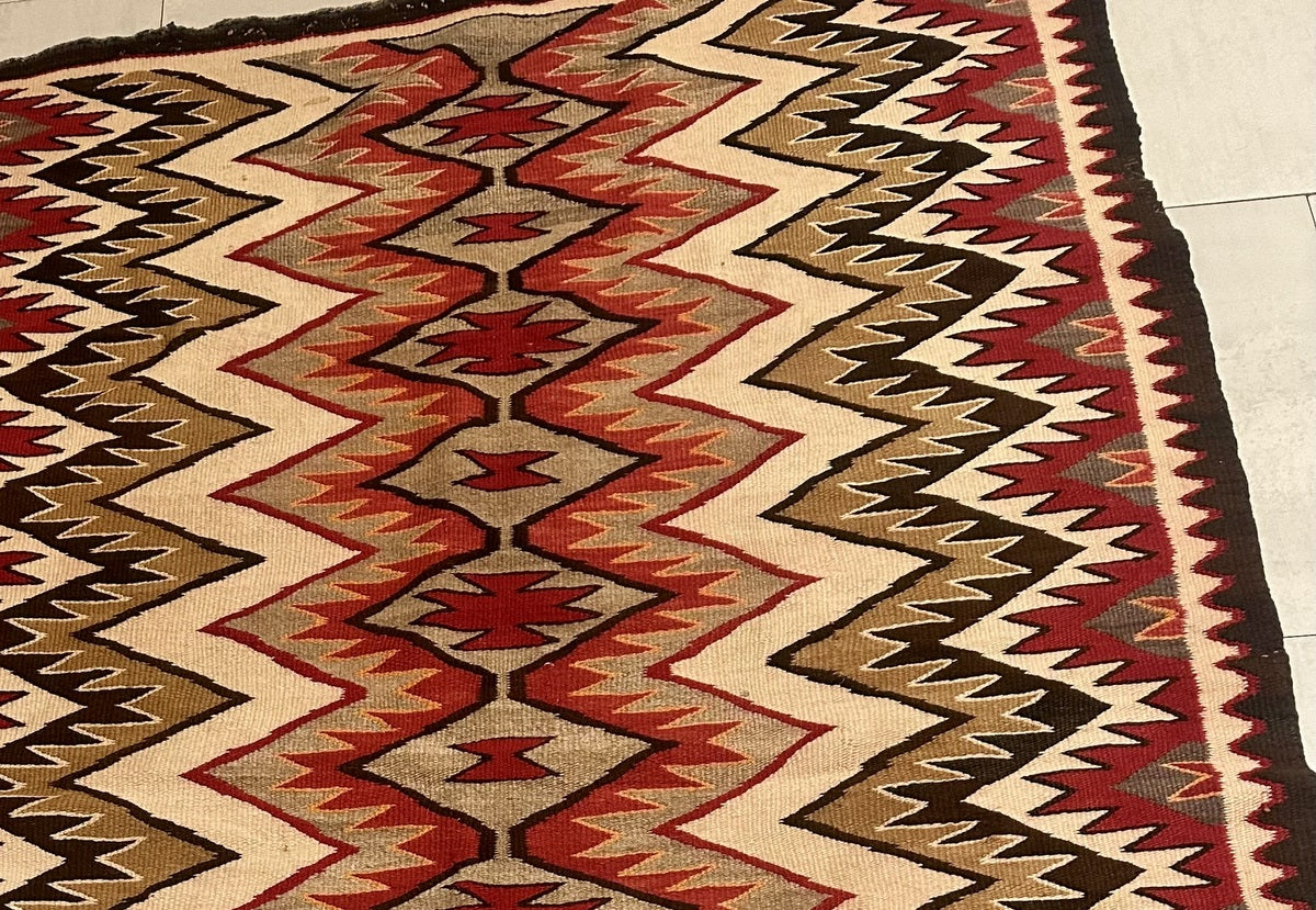 Full View of 1880s Navajo Rug

