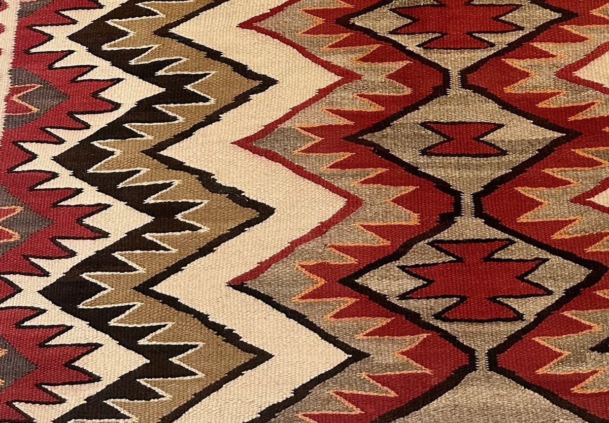 Detailed Shot of Wool Texture in Navajo Rug

