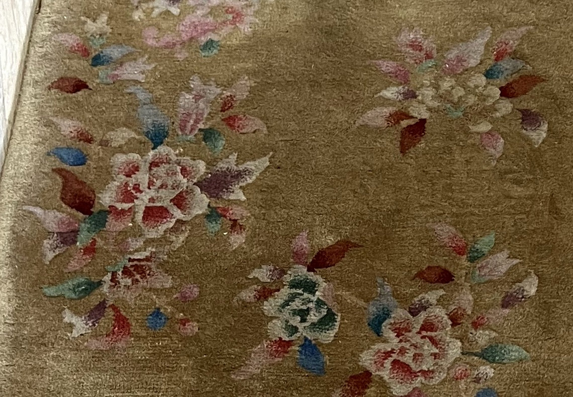 Pair of handmade Chinese wool rugs from the early 20th century
