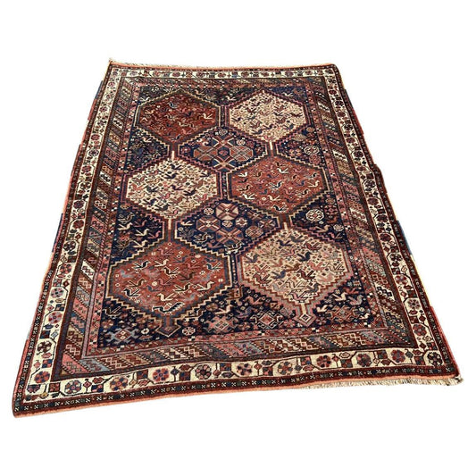 Full view Khamseh rug 165×257 cm with interlocking medallions