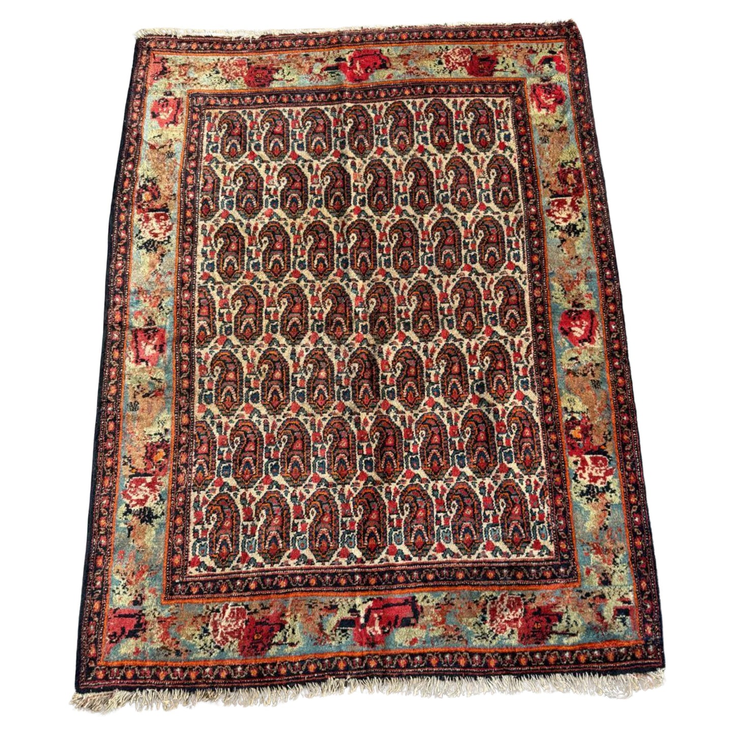 Antique Malayer rug with all-over Boteh (paisley) pattern

