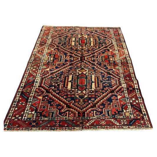 Antique Bakhtiari rug with garden panel design

