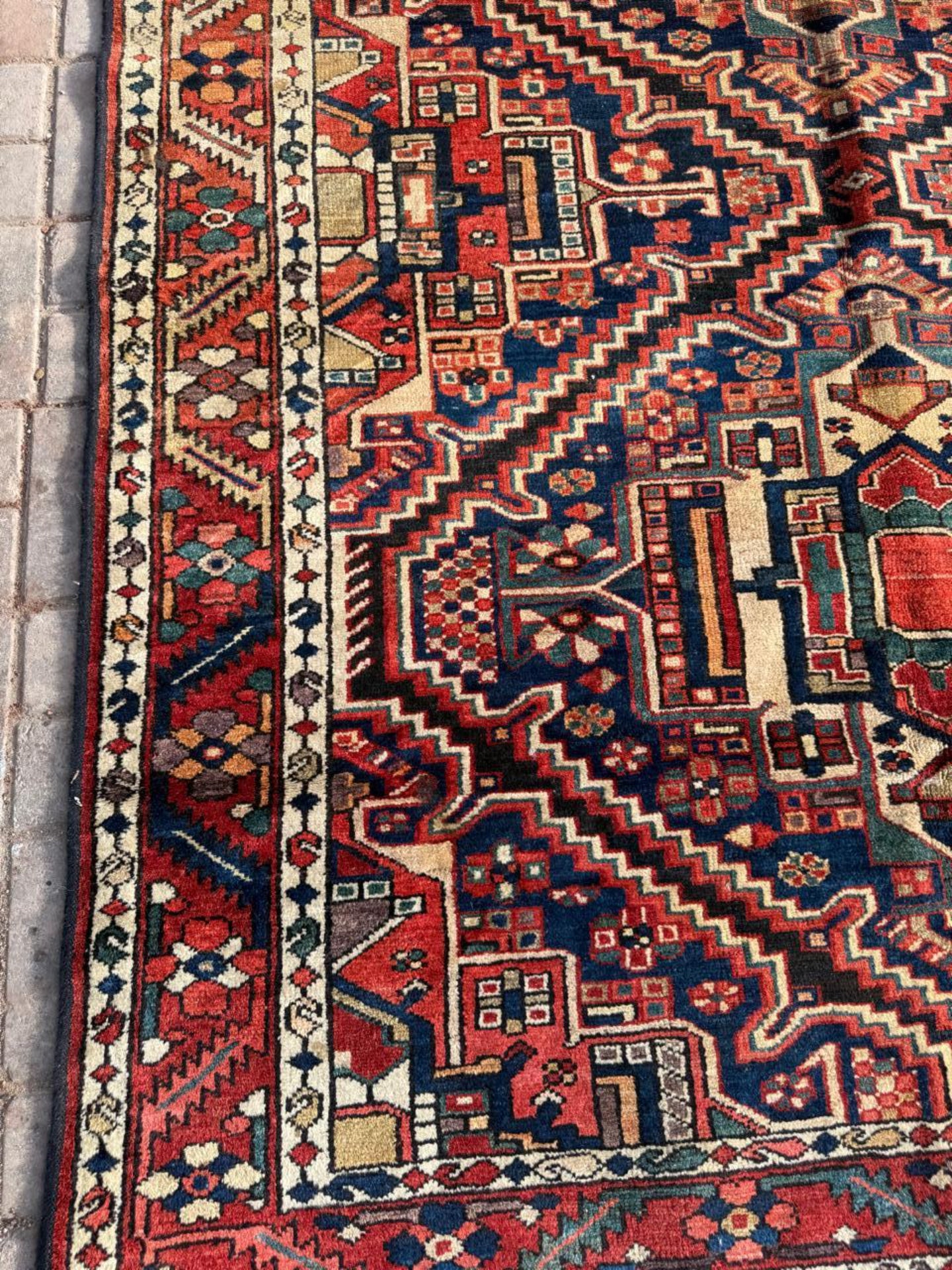 Close-up of individual panel with floral motif

