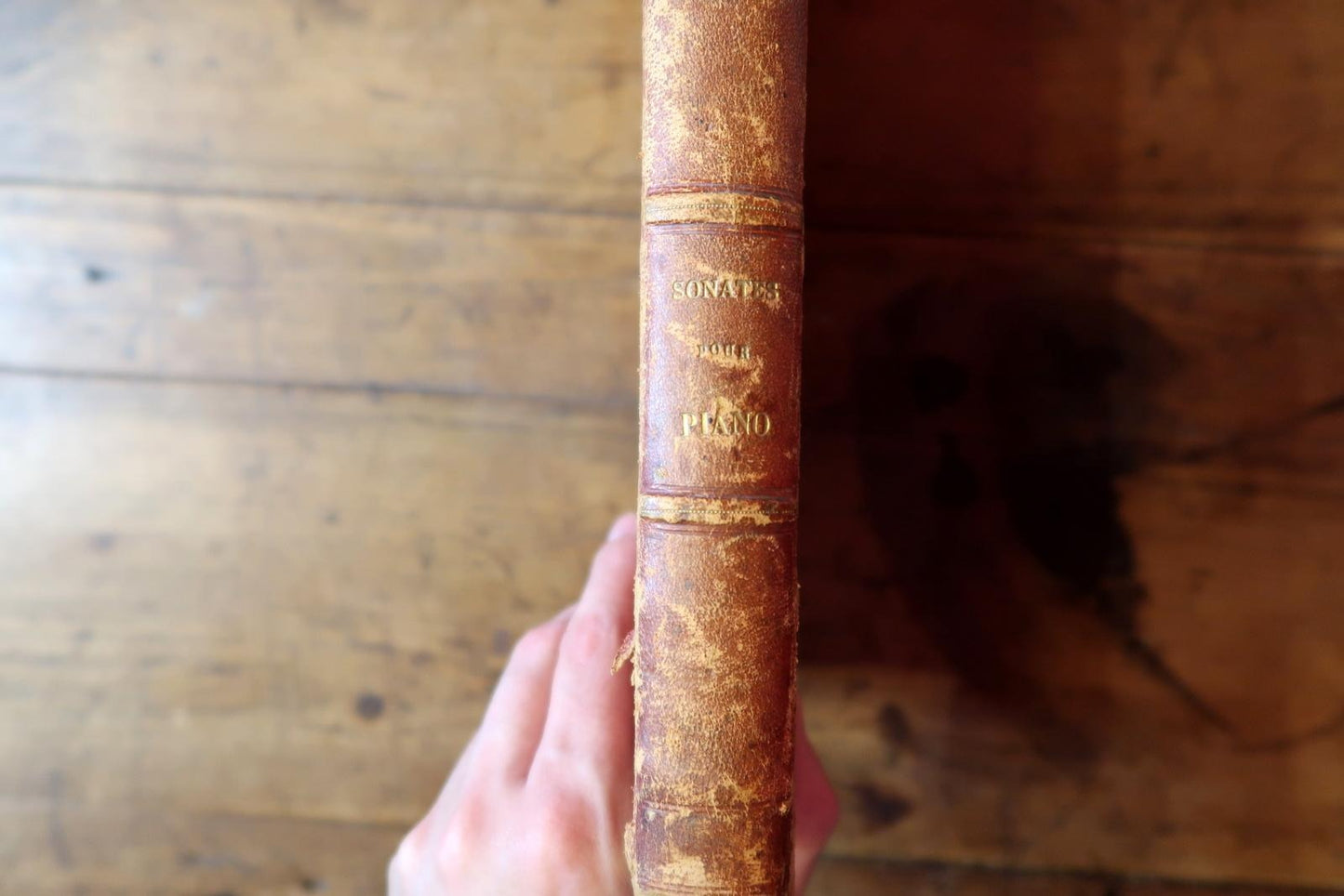 Back cover showing plain cardboard and age patina


