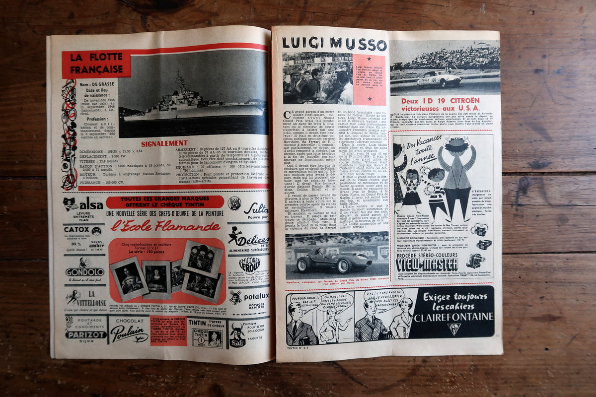 Open interior spread displaying vibrant color comic panels of Trenck le prisonnier récalcitrant