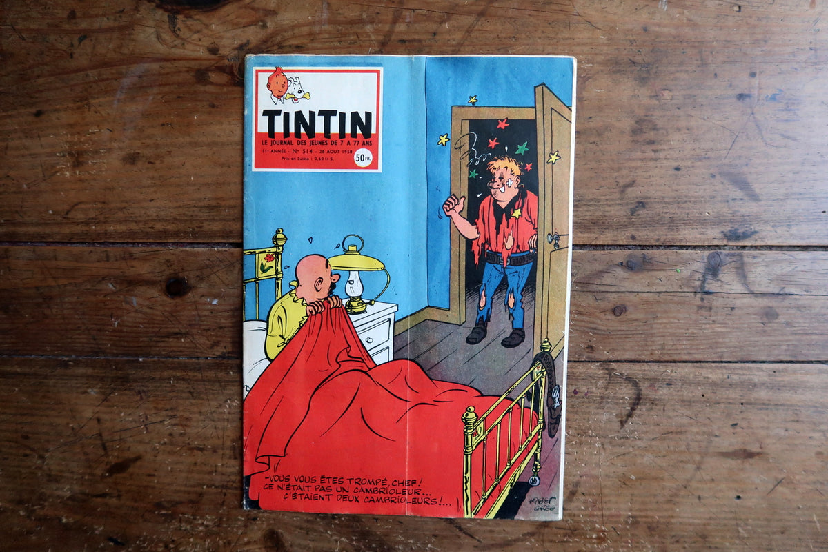 Vintage Belgian comic publication Journal Tintin No 514 with Tibet cover illustration