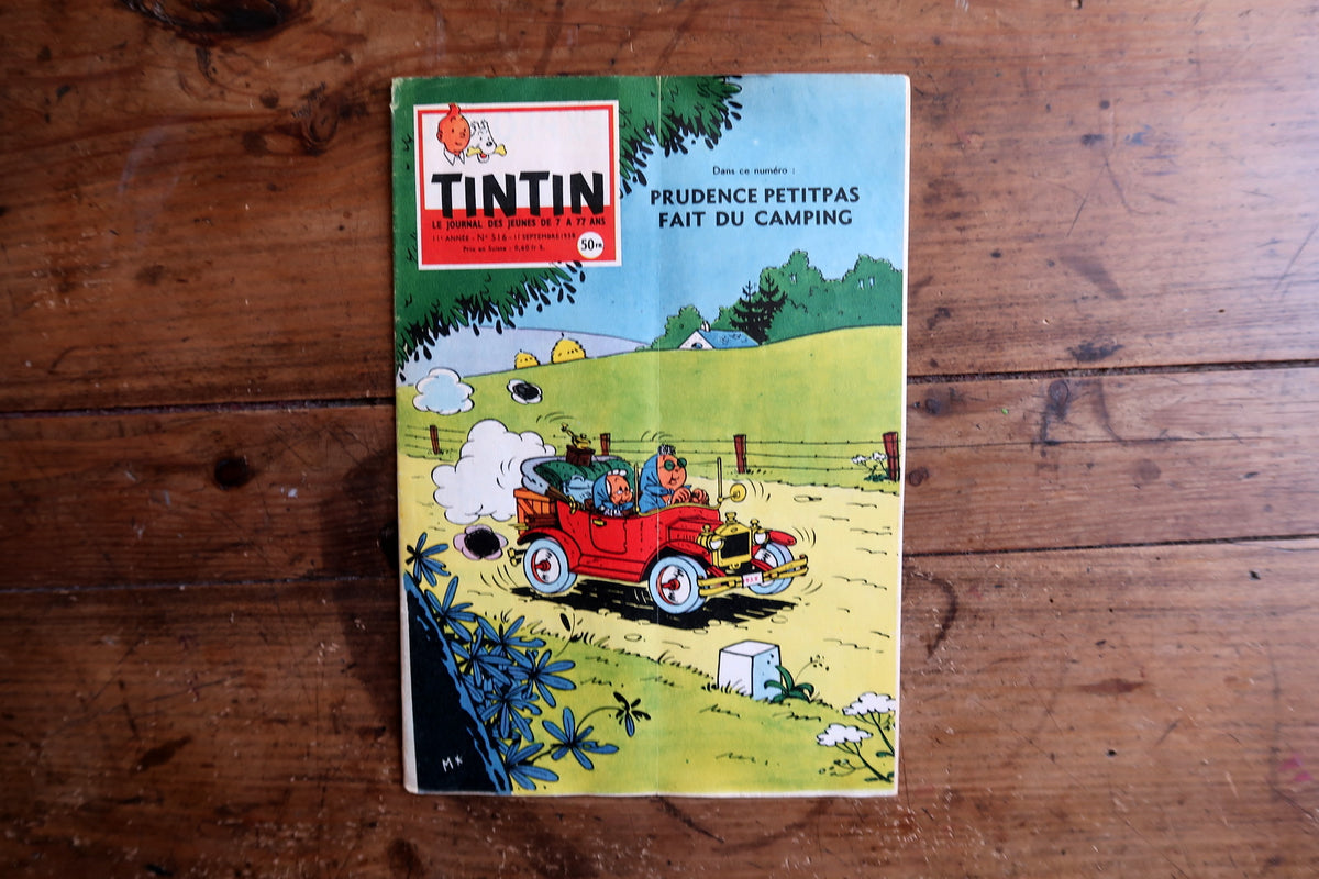 Collectible Belgian comic publication Journal Tintin No 516 from September 1958