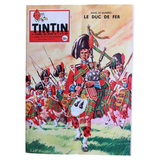 Vintage Journal Tintin No 517 September 18 1958 featuring Duke of Wellington cover