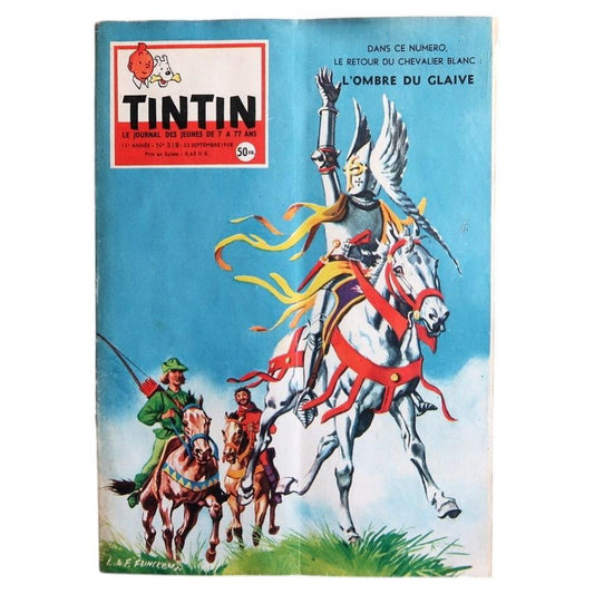 Journal Tintin No. 518 dated September 25, 1958, featuring a Titanic-themed cover illustration by Funcken