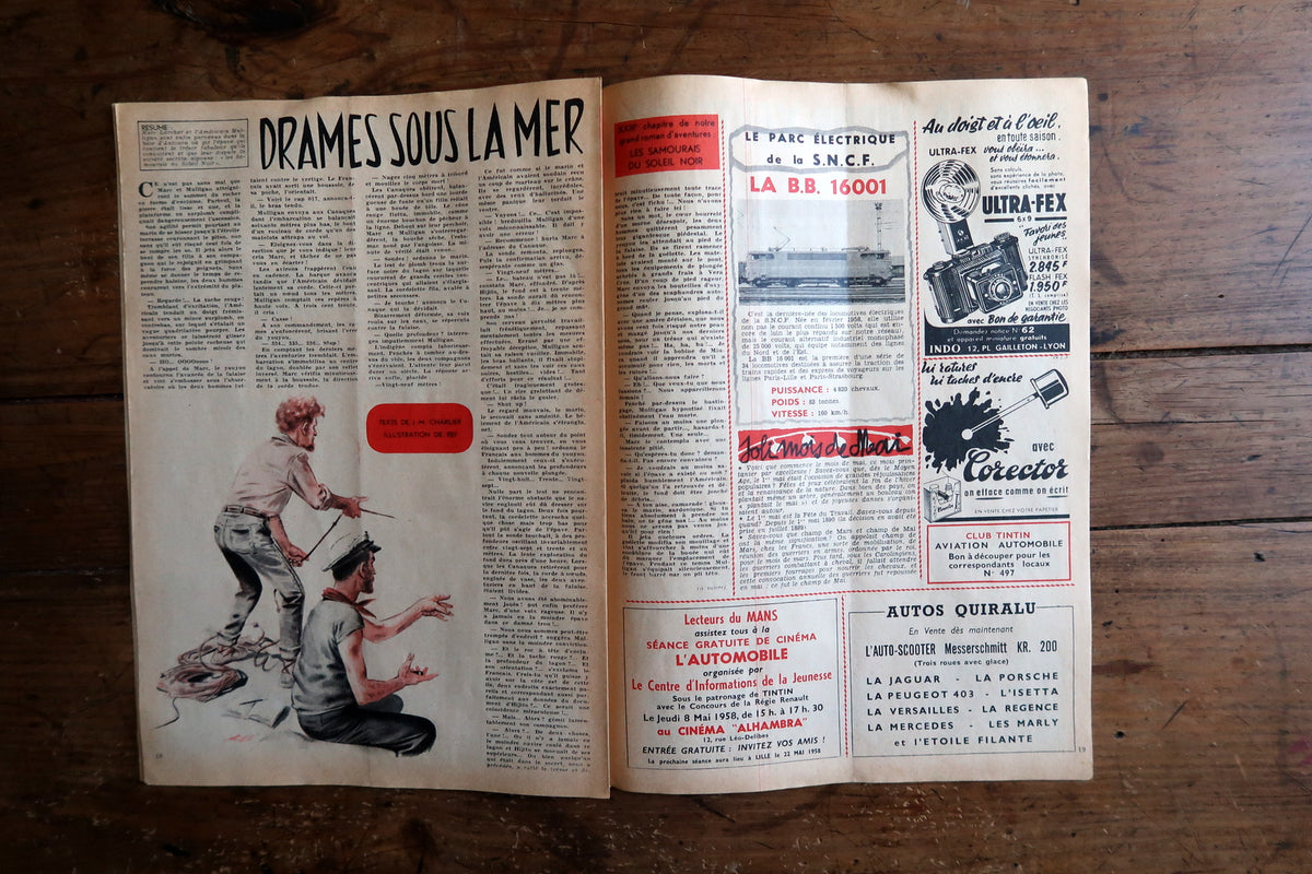 Original Belgian comic magazine with Olympic torch symbolism and sporting artwork