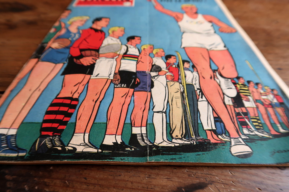 Vintage Journal Tintin featuring an illustrated cover inspired by international sporting events