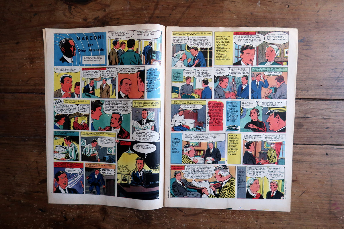 Mid-century April 1958 Franco-Belgian comic magazine published during the Brussels Expo 58 era by Le Lombard.