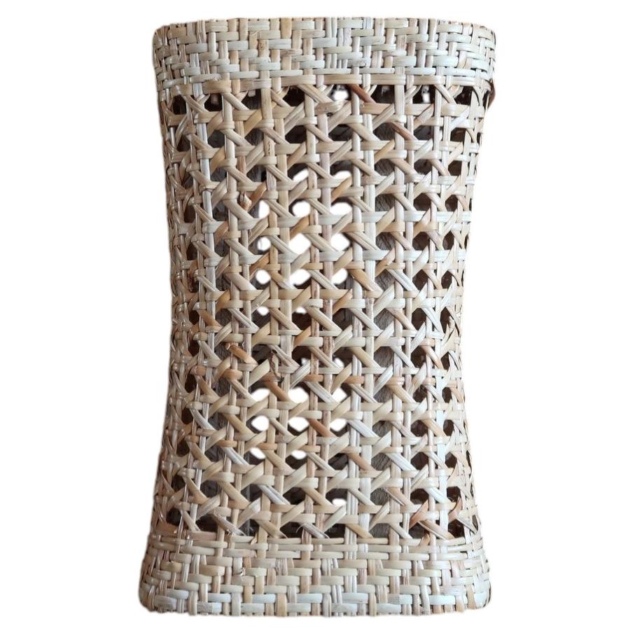 Vintage woven rattan sculptural decorative object featuring fine Vienna cane weave pattern on a bentwood frame (Ref: 2C114).