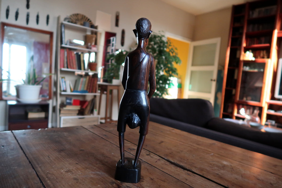 Mid-century Makonde or East African woodcraft collectible demonstrating traditional figurative carving art.