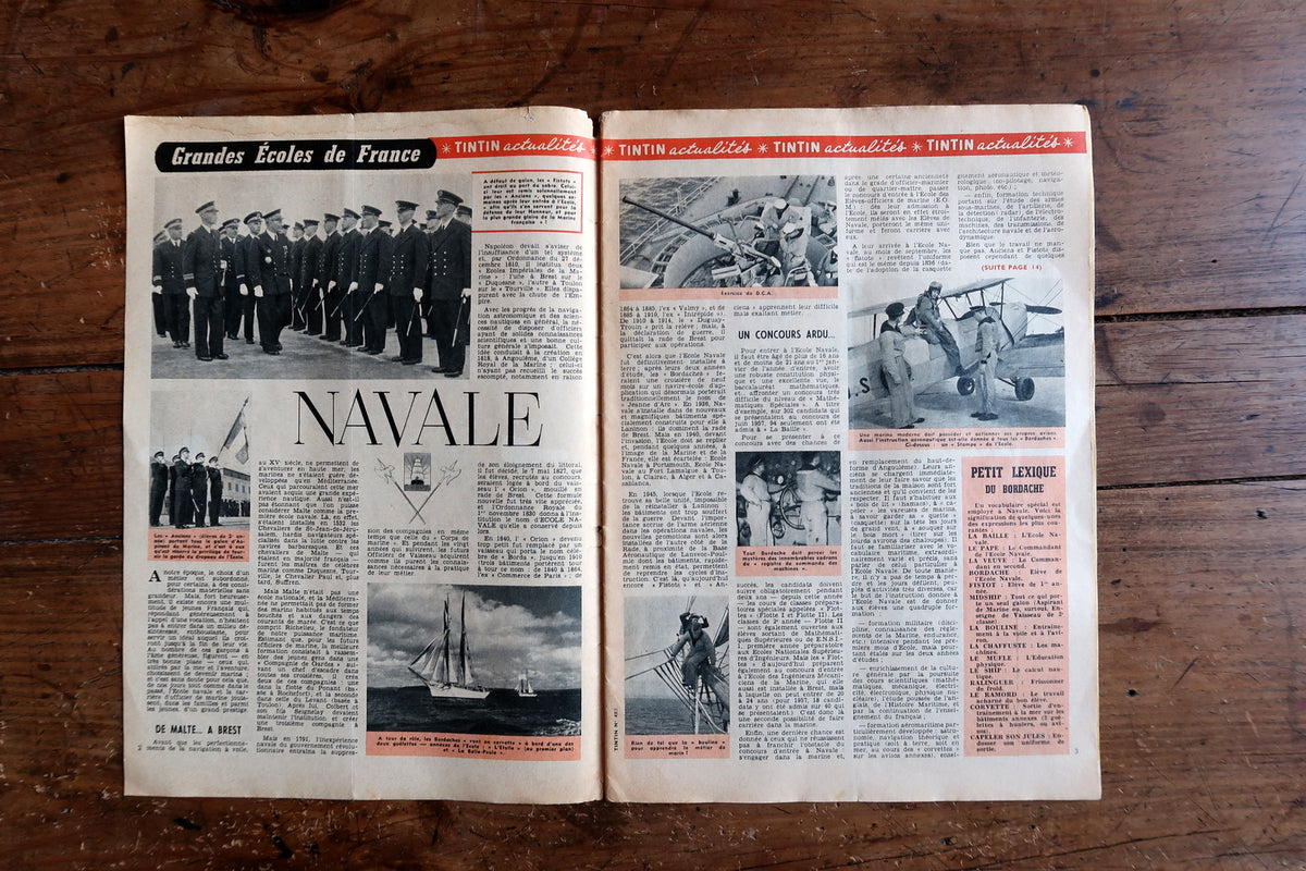 Original 1950s BD periodical Journal Tintin N° 483 showcasing classic Tintin Les Bijoux de la Castafiore or Coke en Stock era comic adventures.