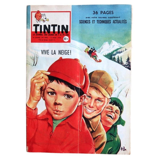 Journal de Tintin N°490 with Vive la Neige winter cover, 2C122