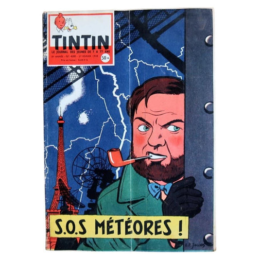 Journal de Tintin N°488 with E.P. Jacobs S.O.S. Météores cover, 2C123