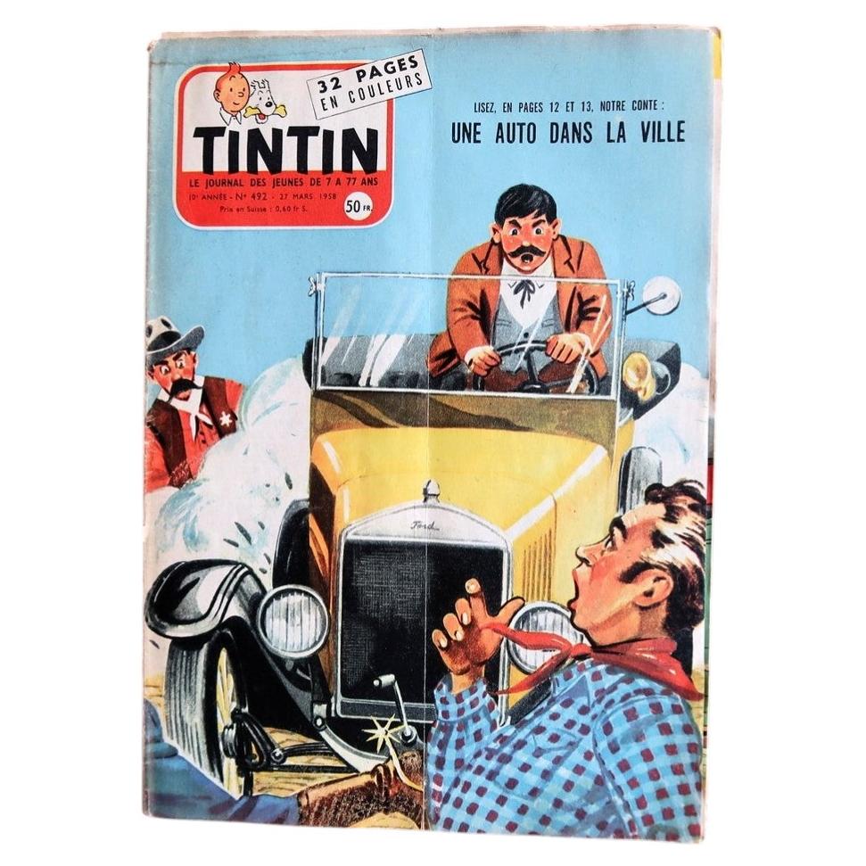 Journal de Tintin N°492 with yellow vintage Ford cover, 2C125
