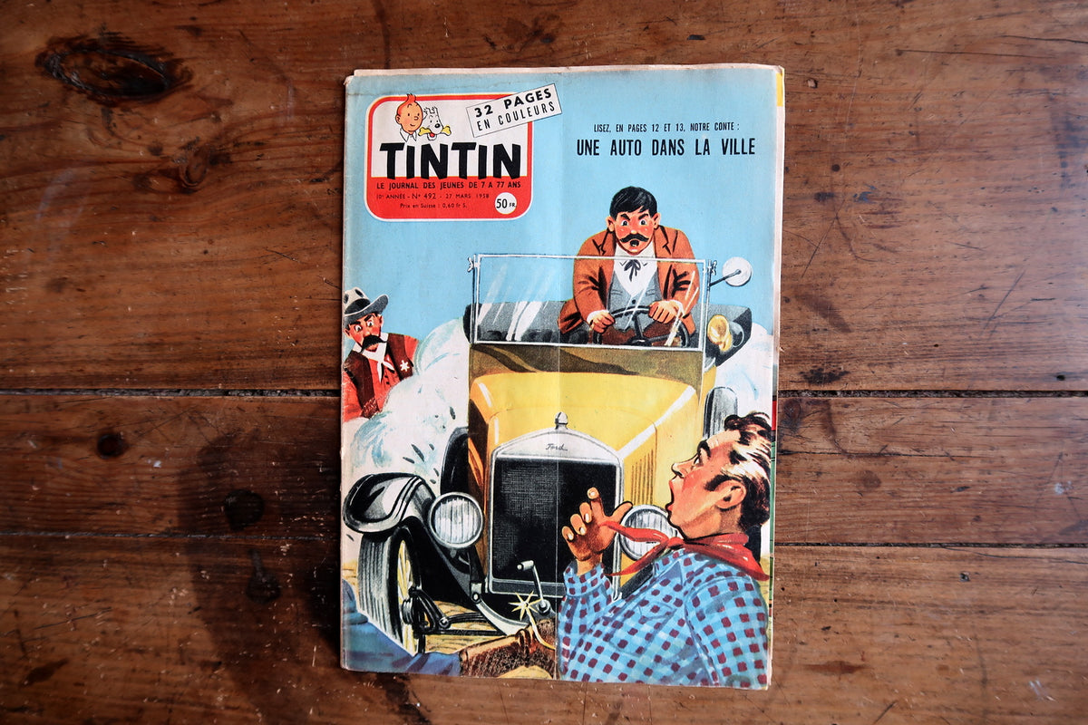 Full vintage Ford cover showing the moustached driver and startled bystander