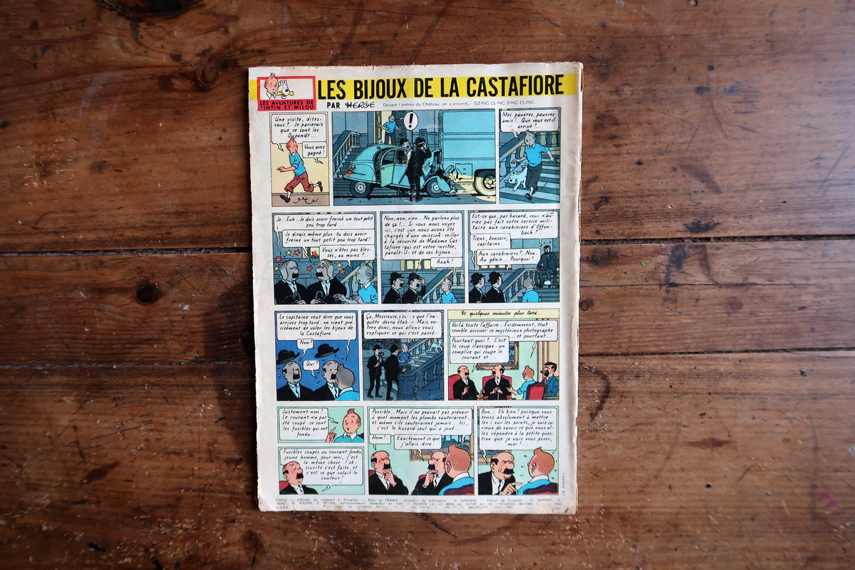 Hergé Les Bijoux de la Castafiore back-cover episode with Tintin and detectives