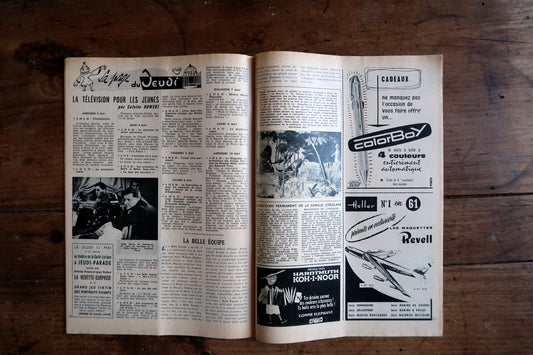 La Page du Jeudi listings beside Colorboy, Heller/Revell and Koh-I-Noor advertisements