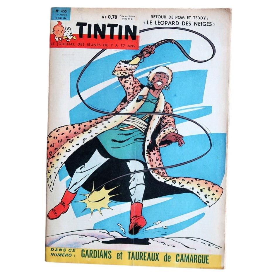 Journal de Tintin N°655 dated 11 May 1961 with Pom et Teddy Le Léopard des Neiges cover