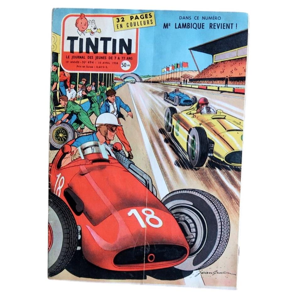 Journal de Tintin N°494 dated 10 April 1958 with Jean Graton racing cover