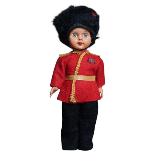 Vintage Royal Guard souvenir doll 2C137 in scarlet tunic and tall black hat