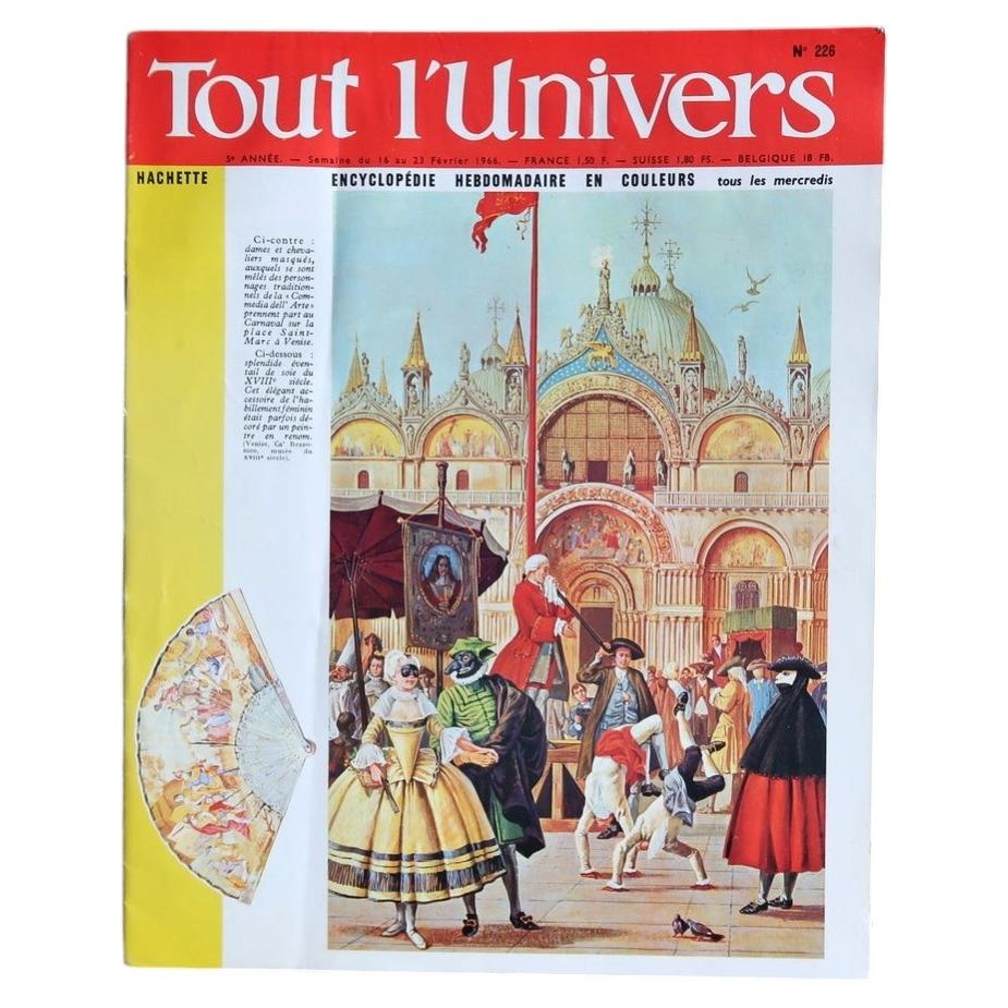 Tout l’Univers N°226 magazine with illustrated Venice Carnival cover.