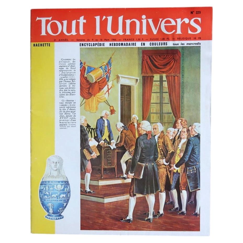 Tout l’Univers N°229 magazine with American Declaration of Independence cover illustration.